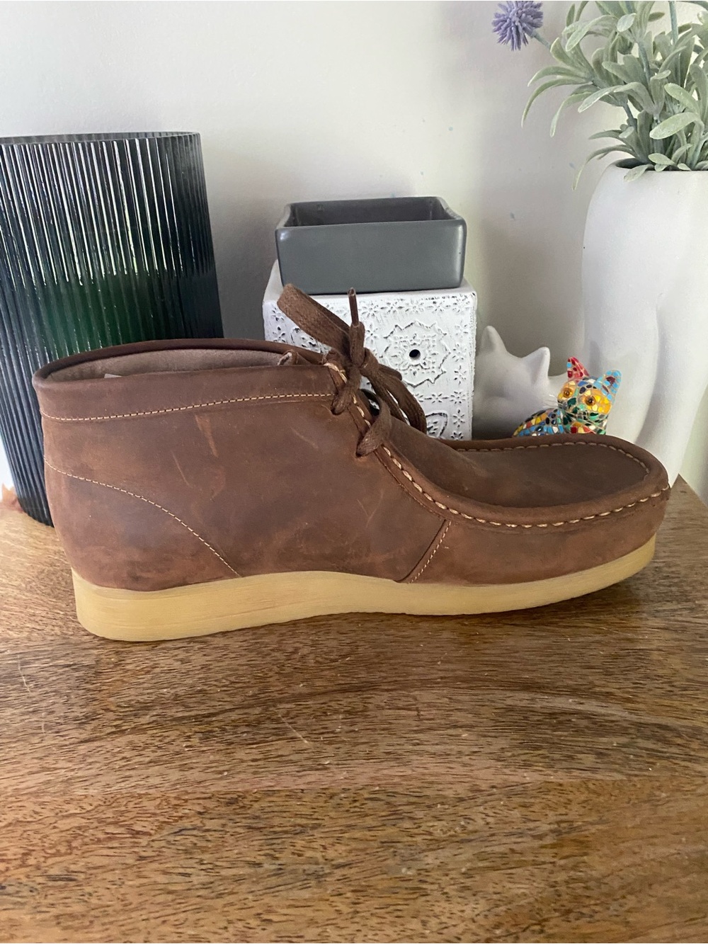 Clarks Stinson Hi Beeswax Leather Wallabee Chukka Boots Men’s 8.5M Crepe Sole - Picture 10 of 15